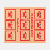 Happy Crab aangepaste dekens (Voorkant (Horizontaal))