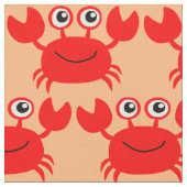 Happy Crab aangepaste fabric Stof (Close Up)