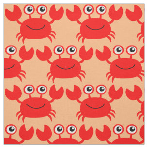 Happy Crab aangepaste fabric Stof