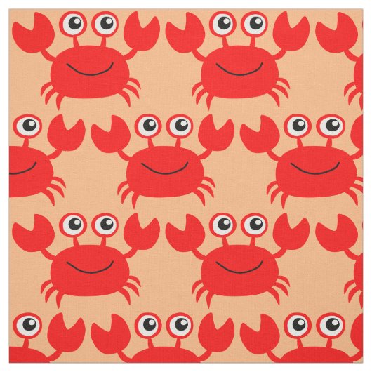 Happy Crab aangepaste fabric Stof (Swatch)