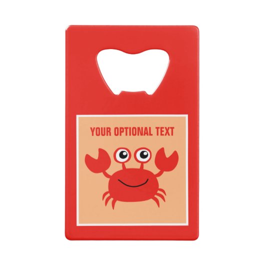 Happy Crab aangepaste flesopener Creditkaart Flessenopener (Voorkant)