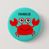 Happy Crab aangepaste knoppen Ronde Button 5,7 Cm (Voorkant)