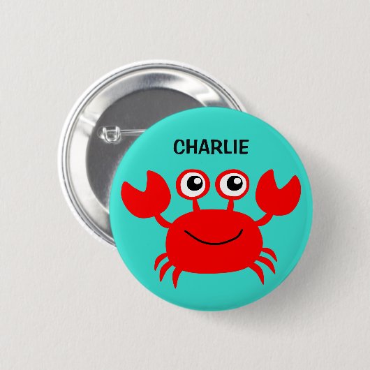 Happy Crab aangepaste knoppen Ronde Button 5,7 Cm (Voorkant /achterkant)