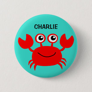Happy Crab aangepaste knoppen Ronde Button 5,7 Cm