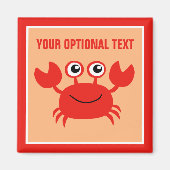 Happy Crab aangepaste magneet (Voorkant)
