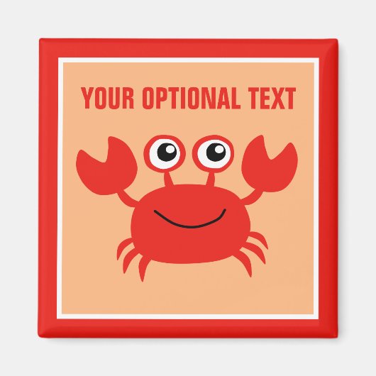 Happy Crab aangepaste magneet (Voorkant)