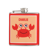 Happy Crab aangepaste monogram-kolven Heupfles (Voorkant)