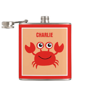 Happy Crab aangepaste monogram-kolven Heupfles