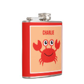 Happy Crab aangepaste monogram-kolven Heupfles (Rechts)