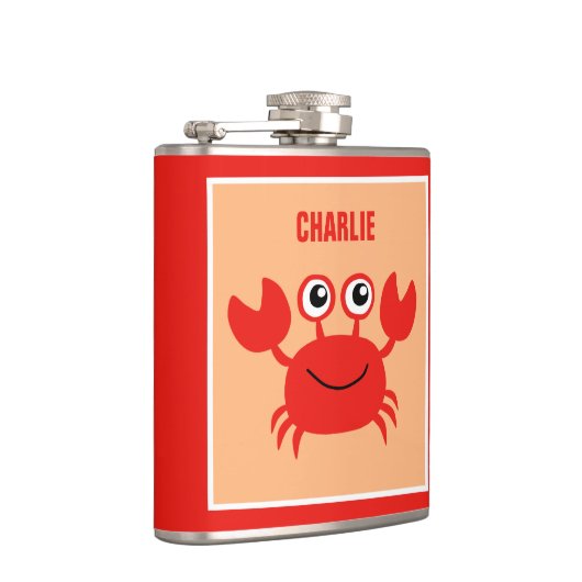 Happy Crab aangepaste monogram-kolven Heupfles (Rechts)