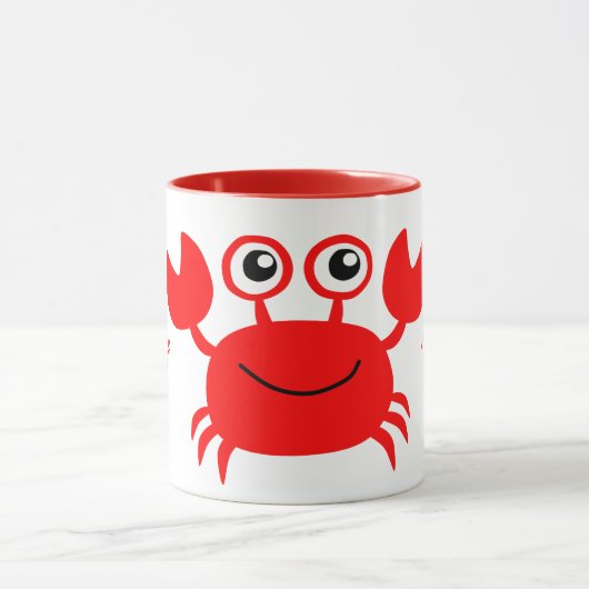 Happy Crab aangepaste monogram-mokken Mok (Midden)