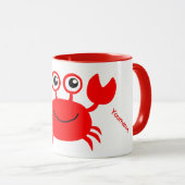 Happy Crab aangepaste monogram-mokken Mok (Voorkant rechts)