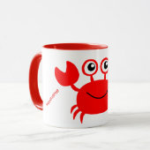 Happy Crab aangepaste monogram-mokken Mok (Voorkant links)