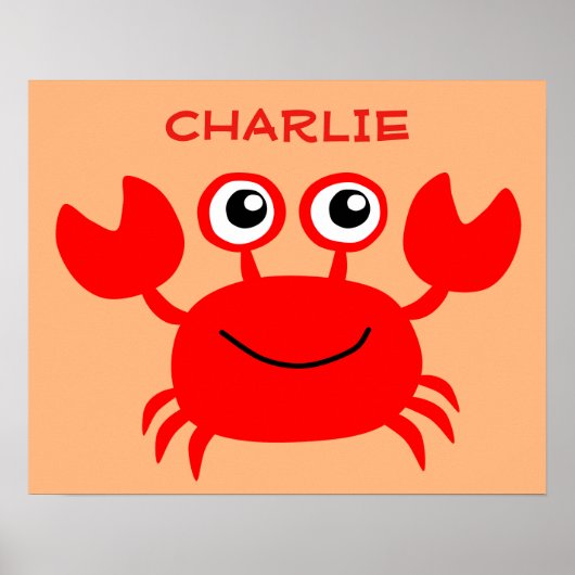 Happy Crab, aangepaste naam poster (Voorkant)
