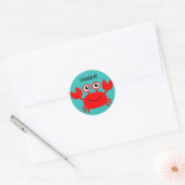 Happy Crab aangepaste naam stickers (Envelop)