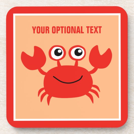 Happy Crab aangepaste onderzetters (Voorkant)