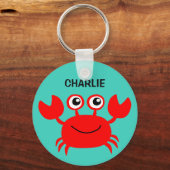 Happy Crab aangepaste sleutelketens Sleutelhanger (Voorkant)