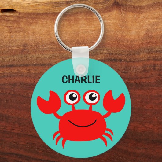 Happy Crab aangepaste sleutelketens Sleutelhanger (Voorkant)