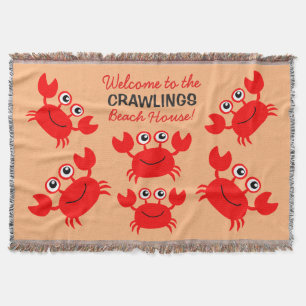 Happy Crab aangepaste tekst goot deken