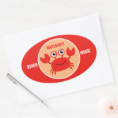 Happy Crab aangepaste tekst stickers (Envelop)