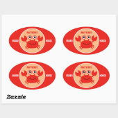 Happy Crab aangepaste tekst stickers (Vel)