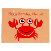 Happy Crab, aangepaste tekstcadezak Groot Cadeauzakje (Achterkant)