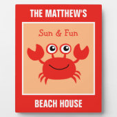 Happy Crab aangepaste tekstplaque Fotoplaat (Voorkant)