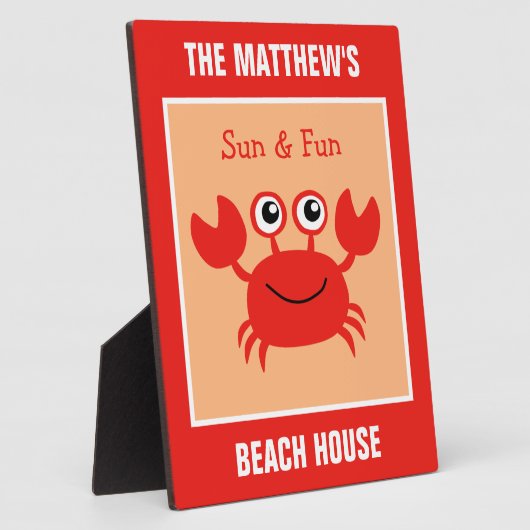 Happy Crab aangepaste tekstplaque Fotoplaat (Zijkant)