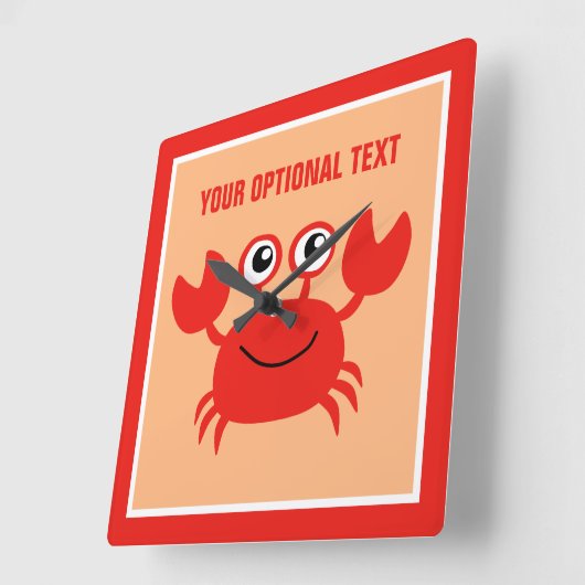 Happy Crab aangepaste wandklok (Hoek)
