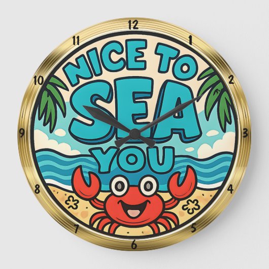 Happy Crab Beach Zee Grote Klok (Voorkant)