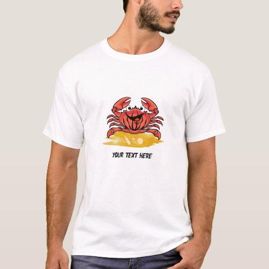HAPPY CRAB, (BEWERKBAAR ) T-SHIRT (Voorkant)