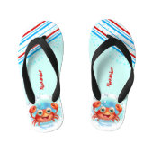 Happy Crab Boy Beach Naam Kinder Teenslippers (Voetbed)