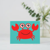 Happy Crab briefkaart (Staand voorkant)