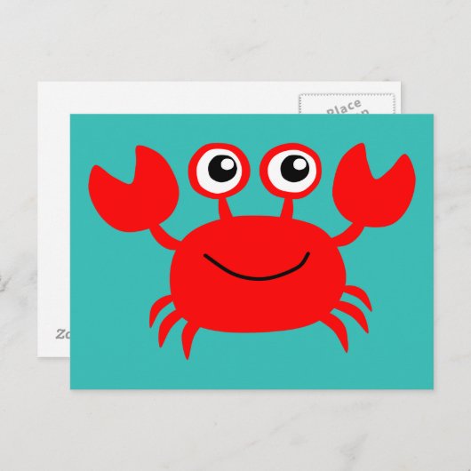 Happy Crab briefkaart (Voorkant / Achterkant)