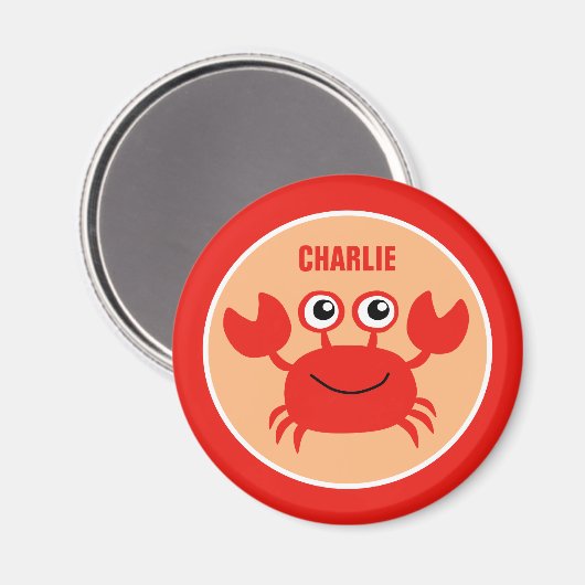 Happy Crab custom monogram magneet (Voorkant / Achterkant)