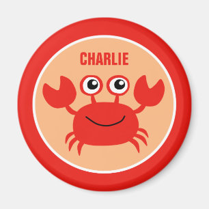 Happy Crab custom monogram magneet