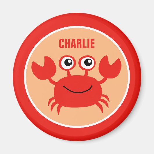 Happy Crab custom monogram magneet (Voorkant)
