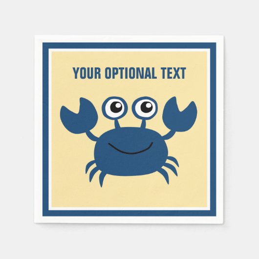 Happy Crab Custom Text Servet (Voorkant)