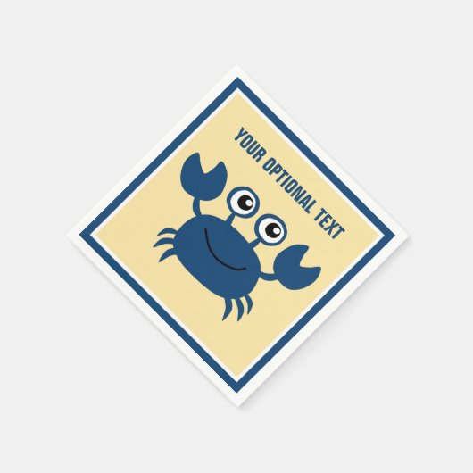 Happy Crab Custom Text Servet (Hoek)