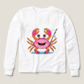 Happy Crab Fishing – Kids’ Long Sleeve Tee (Voorkant)