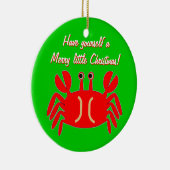 Happy Crab-kerstgroet Keramisch Ornament (Rechts)