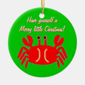 Happy Crab-kerstgroet Keramisch Ornament (Voorkant)