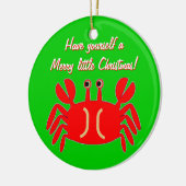 Happy Crab-kerstgroet Keramisch Ornament (Links)