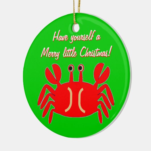 Happy Crab-kerstgroet Keramisch Ornament (Links)