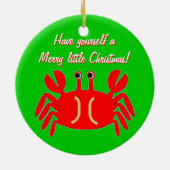 Happy Crab-kerstgroet Keramisch Ornament (Achterkant)