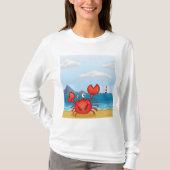 Happy Crab on Beach with Lighthouse T-shirt (Voorkant)