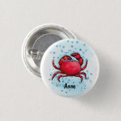 Happy Crab Ronde Button 3,2 Cm (Voorkant /achterkant)