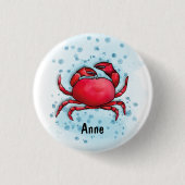 Happy Crab Ronde Button 3,2 Cm (Voorkant)
