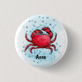 Happy Crab Ronde Button 3,2 Cm