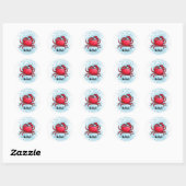 Happy Crab Ronde Sticker (Vel)